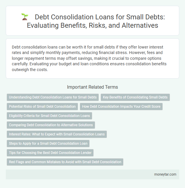 Debt Consolidation Loans for Small Debts: Evaluating Benefits, Risks, and Alternatives