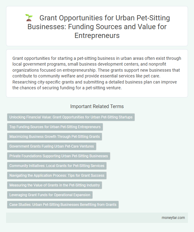 Grant Opportunities for Urban Pet-Sitting Businesses: Funding Sources and Value for Entrepreneurs