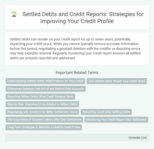 Settled Debts and Credit Reports: Strategies for Improving Your Credit Profile