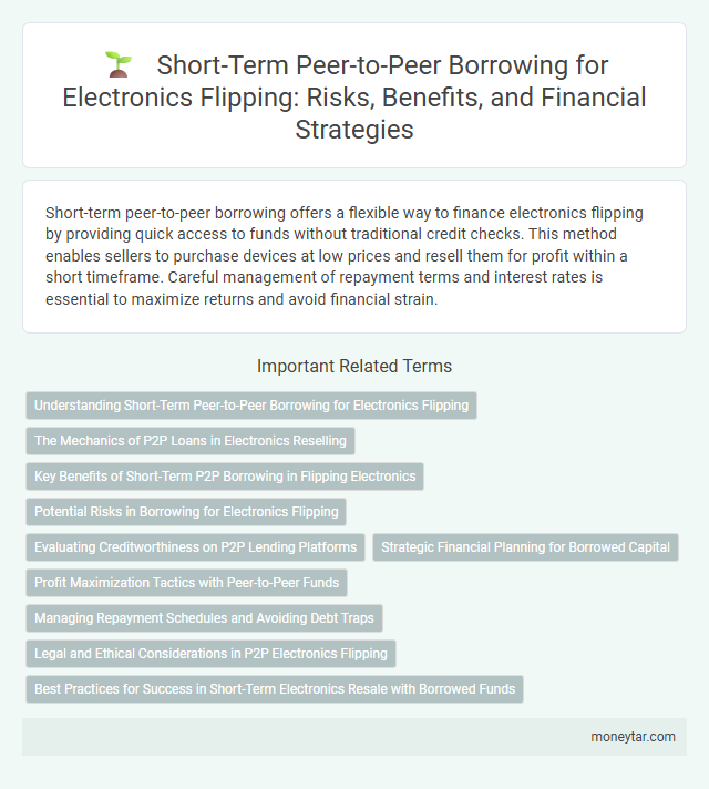 Short-Term Peer-to-Peer Borrowing for Electronics Flipping: Risks, Benefits, and Financial Strategies