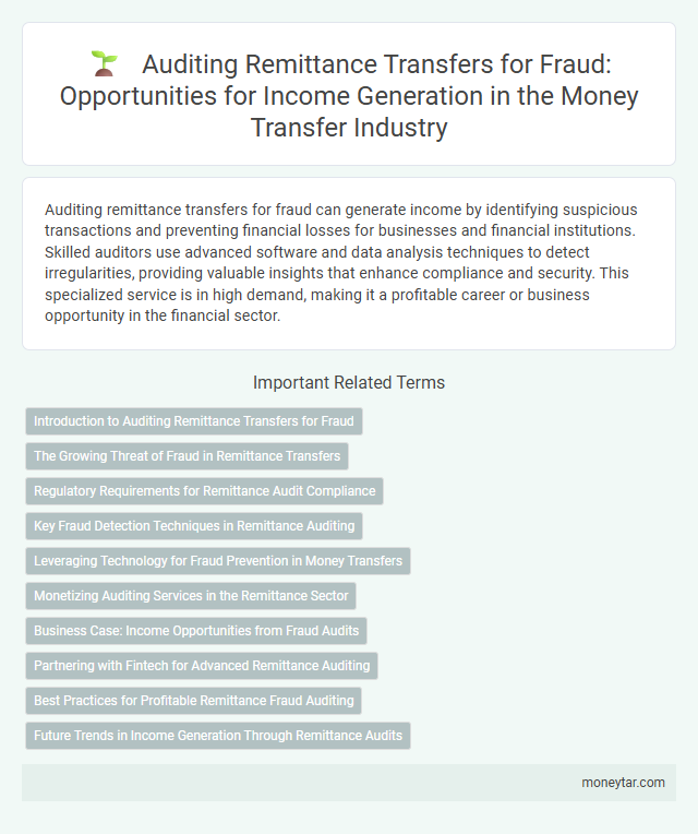 Auditing Remittance Transfers for Fraud: Opportunities for Income Generation in the Money Transfer Industry