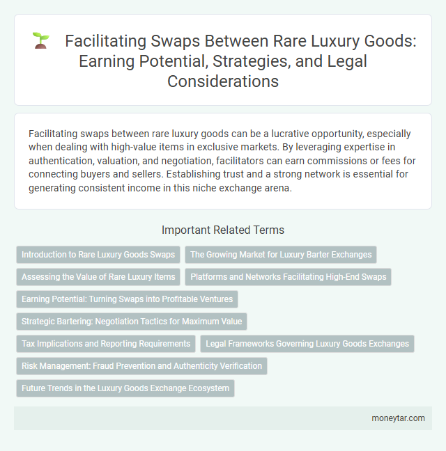 Facilitating Swaps Between Rare Luxury Goods: Earning Potential, Strategies, and Legal Considerations