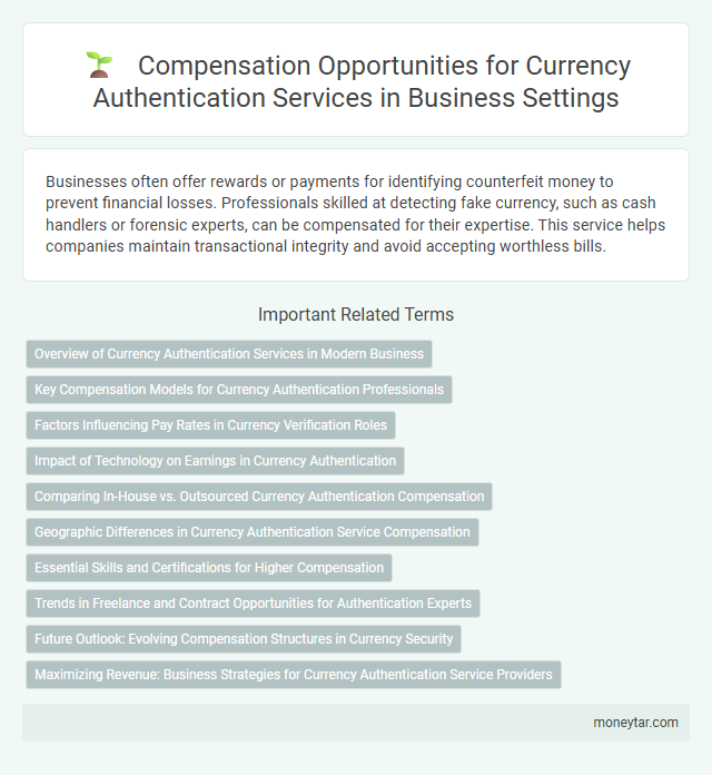 Compensation Opportunities for Currency Authentication Services in Business Settings