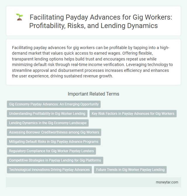 Facilitating Payday Advances for Gig Workers: Profitability, Risks, and Lending Dynamics