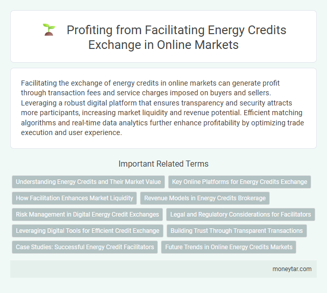 Profiting from Facilitating Energy Credits Exchange in Online Markets