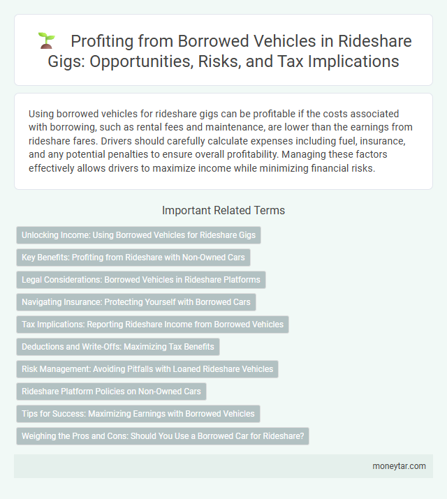 Profiting from Borrowed Vehicles in Rideshare Gigs: Opportunities, Risks, and Tax Implications