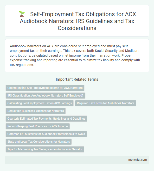 Self-Employment Tax Obligations for ACX Audiobook Narrators: IRS Guidelines and Tax Considerations