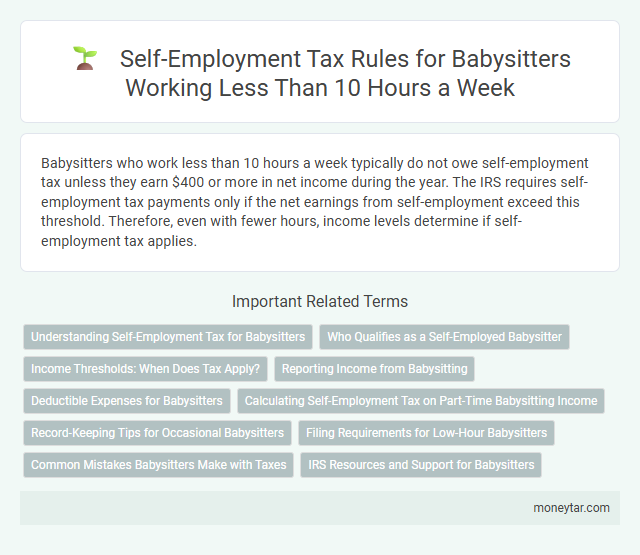 Self-Employment Tax Rules for Babysitters Working Less Than 10 Hours a Week