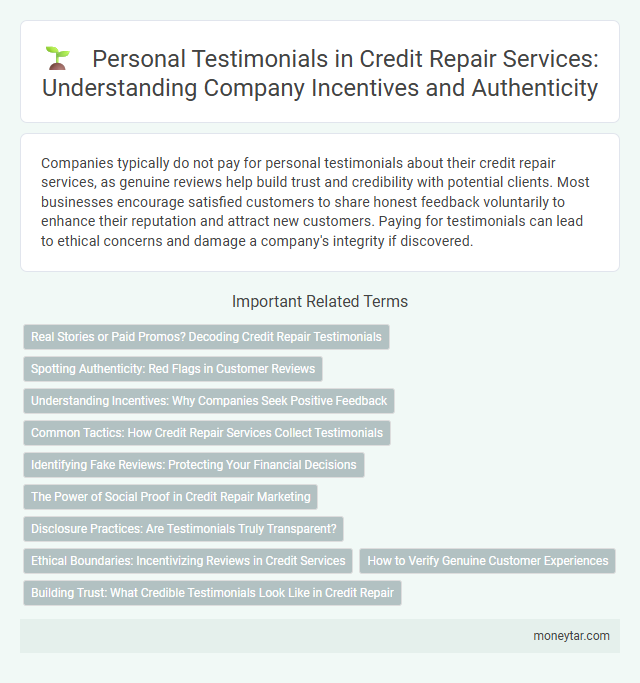Personal Testimonials in Credit Repair Services: Understanding Company Incentives and Authenticity