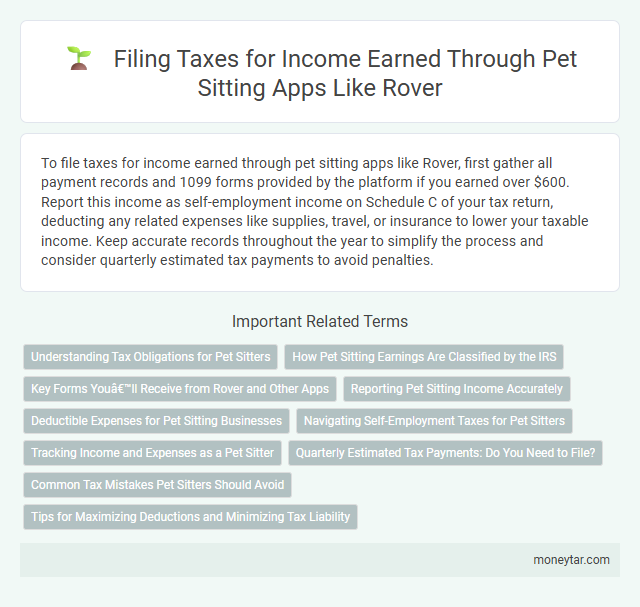Filing Taxes for Income Earned Through Pet Sitting Apps Like Rover