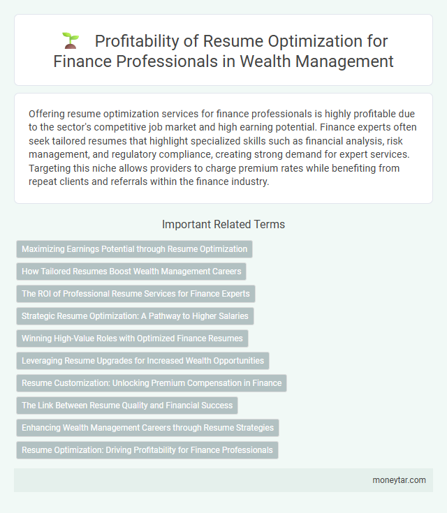 Profitability of Resume Optimization for Finance Professionals in Wealth Management