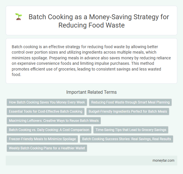 Batch Cooking as a Money-Saving Strategy for Reducing Food Waste