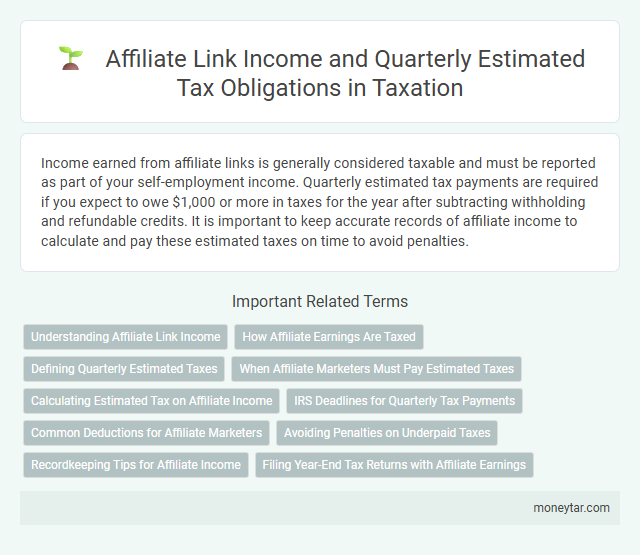 Affiliate Link Income and Quarterly Estimated Tax Obligations in Taxation