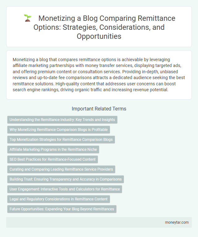Monetizing a Blog Comparing Remittance Options: Strategies, Considerations, and Opportunities