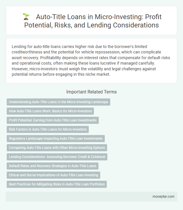 Auto-Title Loans in Micro-Investing: Profit Potential, Risks, and Lending Considerations