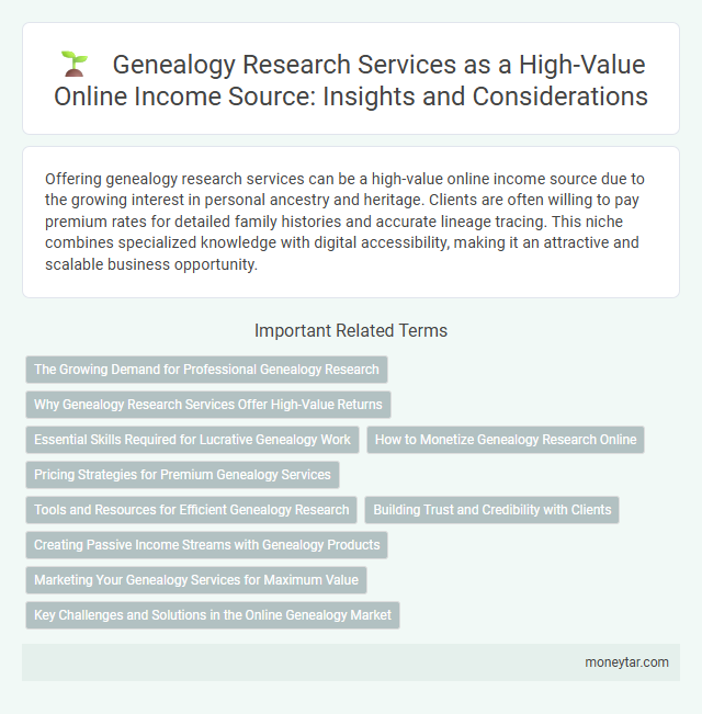 Genealogy Research Services as a High-Value Online Income Source: Insights and Considerations