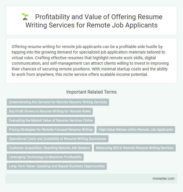 Profitability and Value of Offering Resume Writing Services for Remote Job Applicants