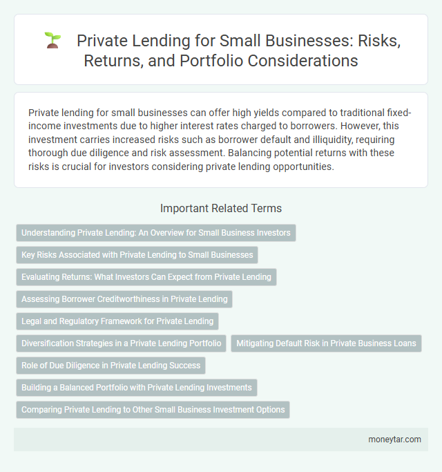 Private Lending for Small Businesses: Risks, Returns, and Portfolio Considerations