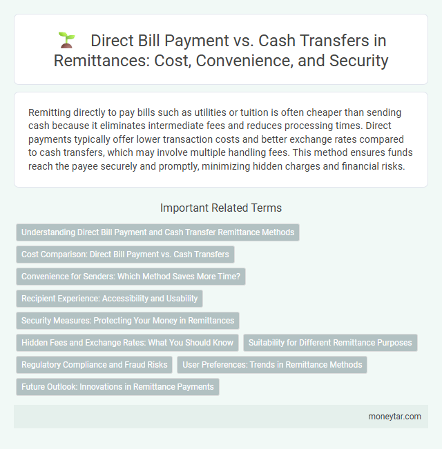 Direct Bill Payment vs. Cash Transfers in Remittances: Cost, Convenience, and Security
