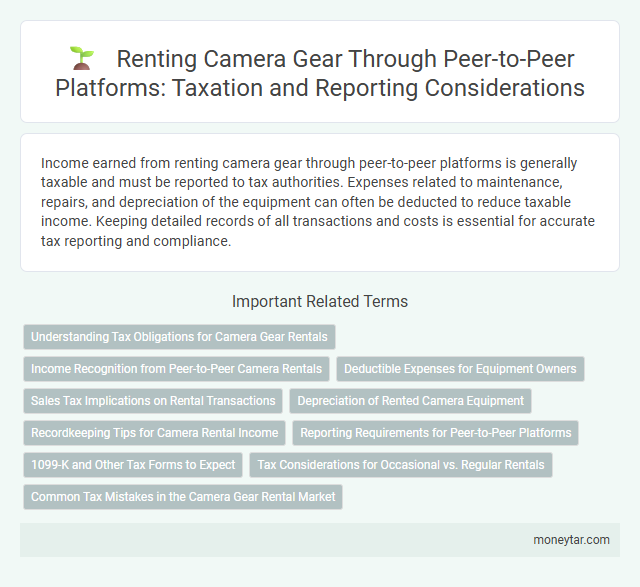 Renting Camera Gear Through Peer-to-Peer Platforms: Taxation and Reporting Considerations