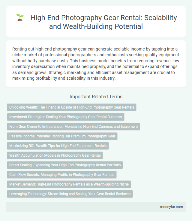 High-End Photography Gear Rental: Scalability and Wealth-Building Potential