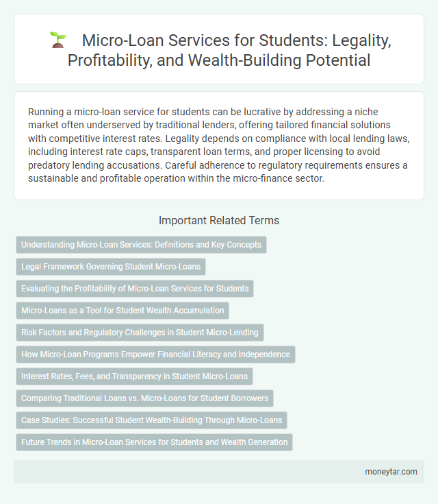 Micro-Loan Services for Students: Legality, Profitability, and Wealth-Building Potential
