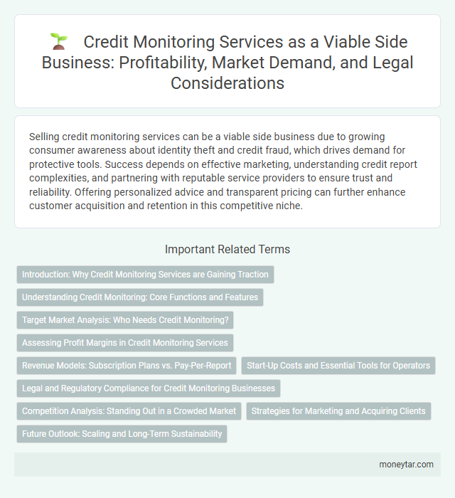 Credit Monitoring Services as a Viable Side Business: Profitability, Market Demand, and Legal Considerations