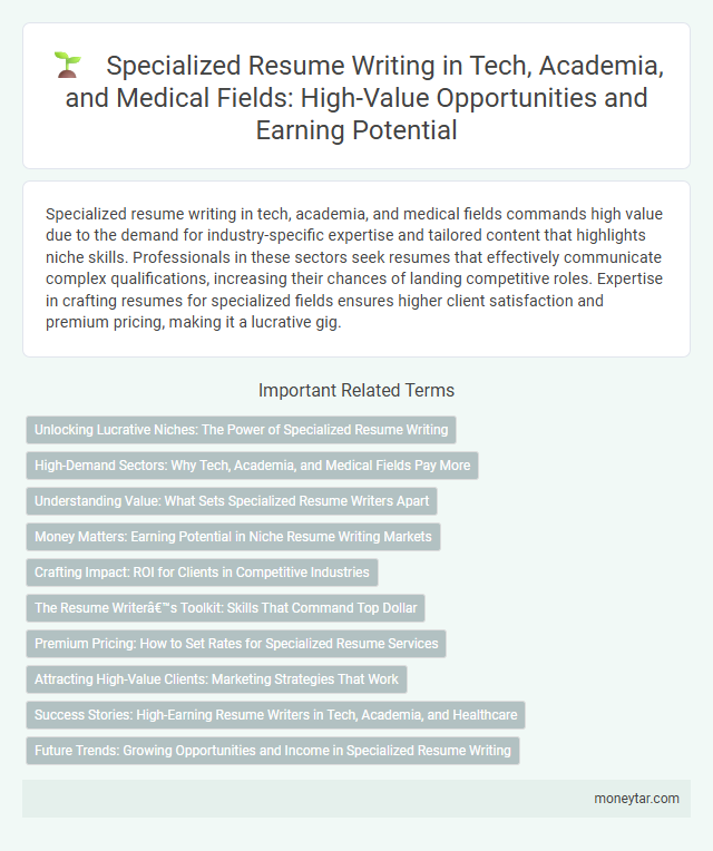 Specialized Resume Writing in Tech, Academia, and Medical Fields: High-Value Opportunities and Earning Potential
