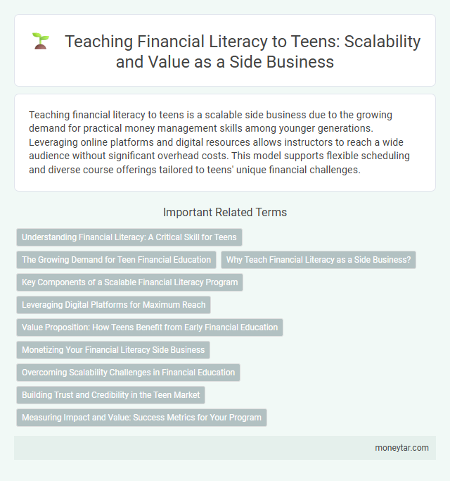 Teaching Financial Literacy to Teens: Scalability and Value as a Side Business