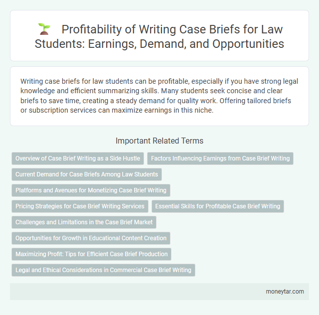Profitability of Writing Case Briefs for Law Students: Earnings, Demand, and Opportunities