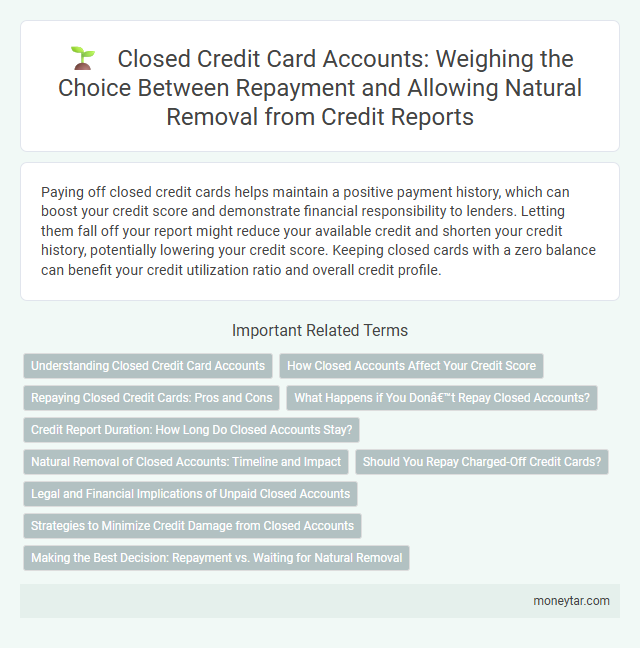 Closed Credit Card Accounts: Weighing the Choice Between Repayment and Allowing Natural Removal from Credit Reports