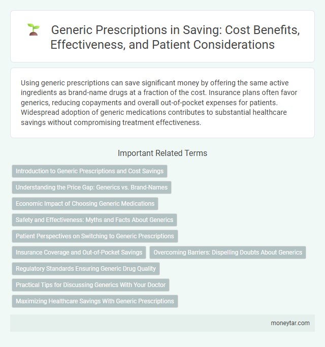 Generic Prescriptions in Saving: Cost Benefits, Effectiveness, and Patient Considerations
