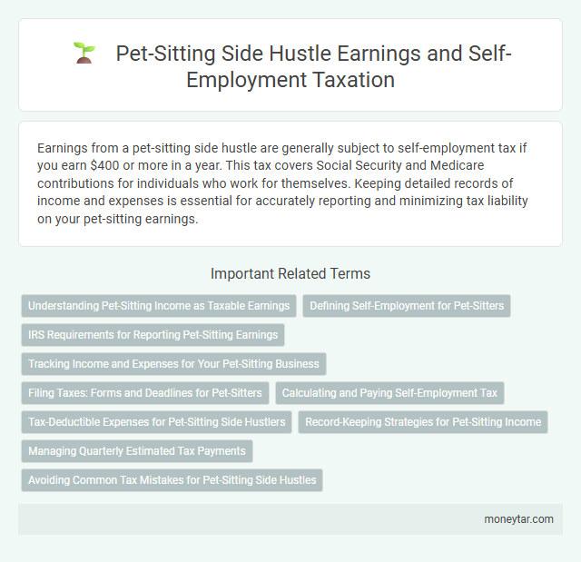 Pet-Sitting Side Hustle Earnings and Self-Employment Taxation
