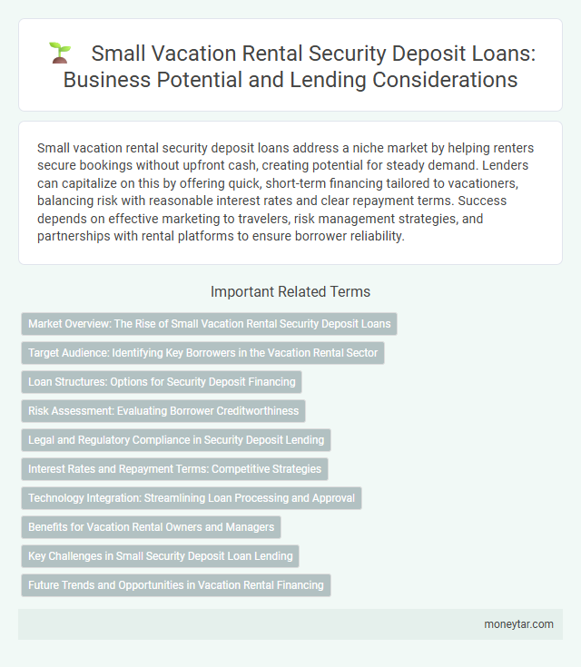 Small Vacation Rental Security Deposit Loans: Business Potential and Lending Considerations