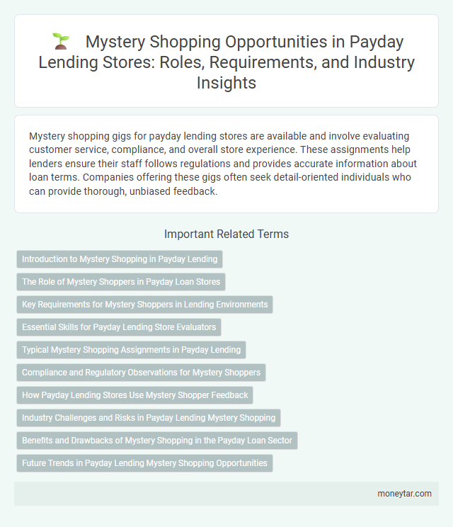 Mystery Shopping Opportunities in Payday Lending Stores: Roles, Requirements, and Industry Insights