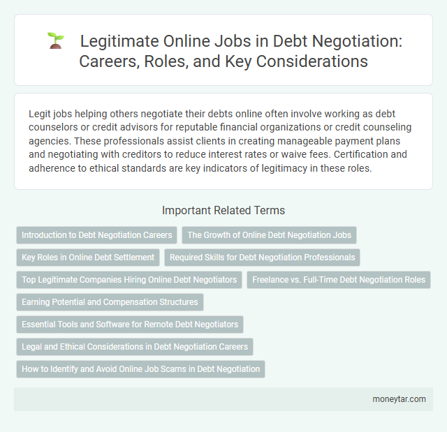 Legitimate Online Jobs in Debt Negotiation: Careers, Roles, and Key Considerations