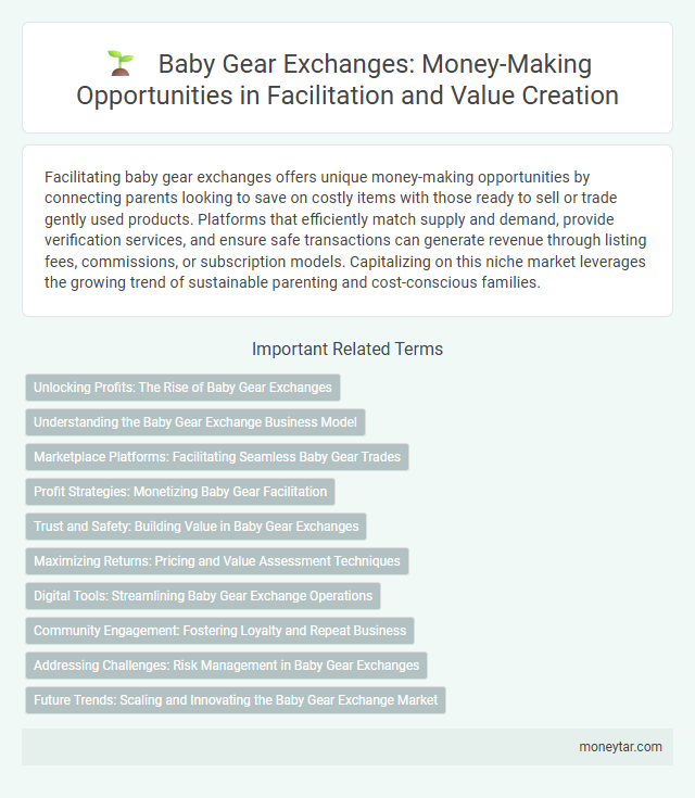 Baby Gear Exchanges: Money-Making Opportunities in Facilitation and Value Creation