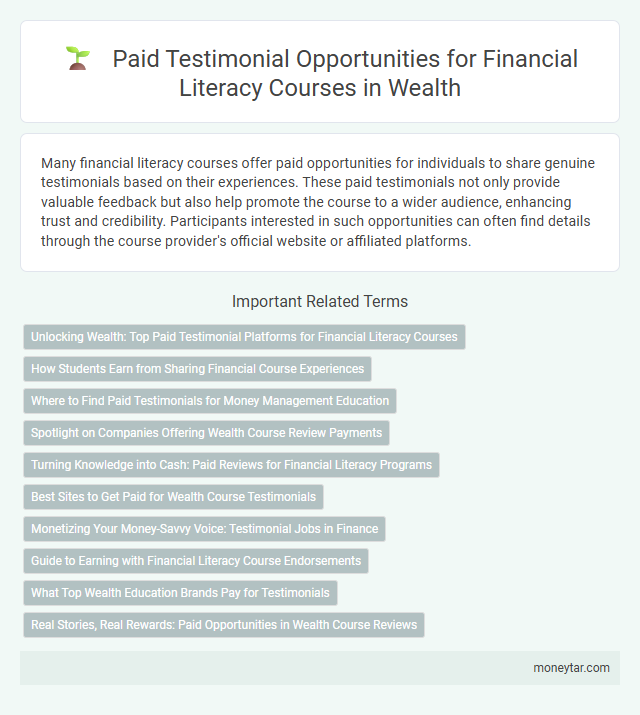 Paid Testimonial Opportunities for Financial Literacy Courses in Wealth