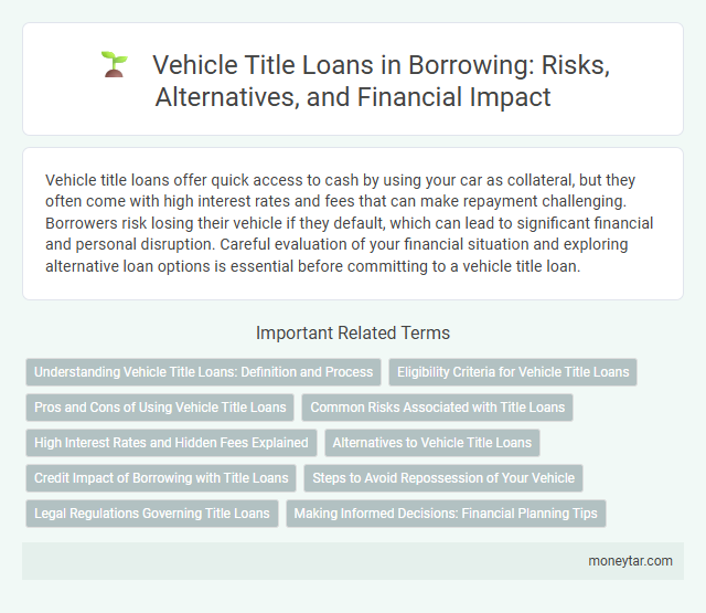 Vehicle Title Loans in Borrowing: Risks, Alternatives, and Financial Impact