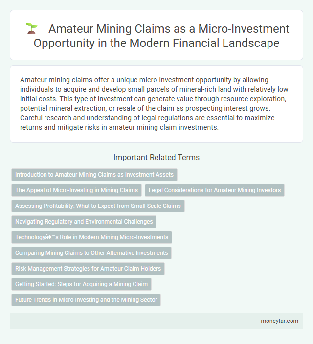 Amateur Mining Claims as a Micro-Investment Opportunity in the Modern Financial Landscape