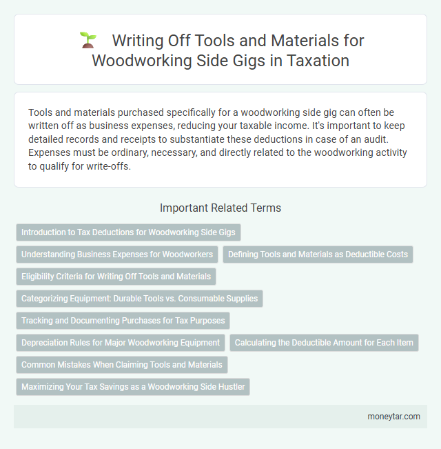 Writing Off Tools and Materials for Woodworking Side Gigs in Taxation