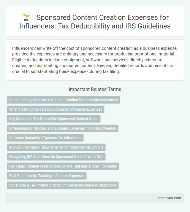 Sponsored Content Creation Expenses for Influencers: Tax Deductibility and IRS Guidelines