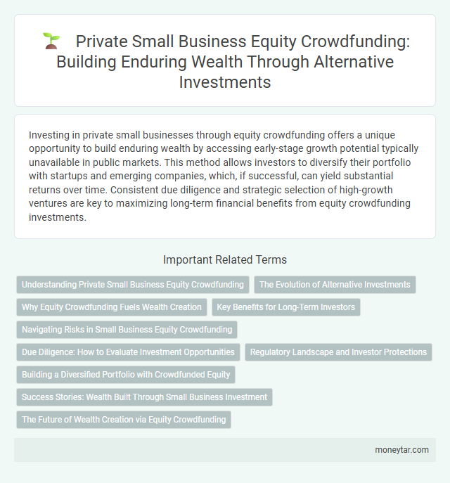 Private Small Business Equity Crowdfunding: Building Enduring Wealth Through Alternative Investments