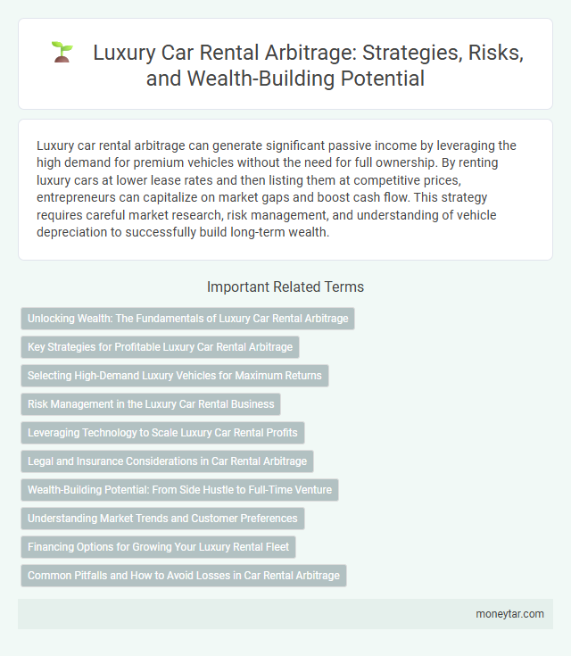 Luxury Car Rental Arbitrage: Strategies, Risks, and Wealth-Building Potential