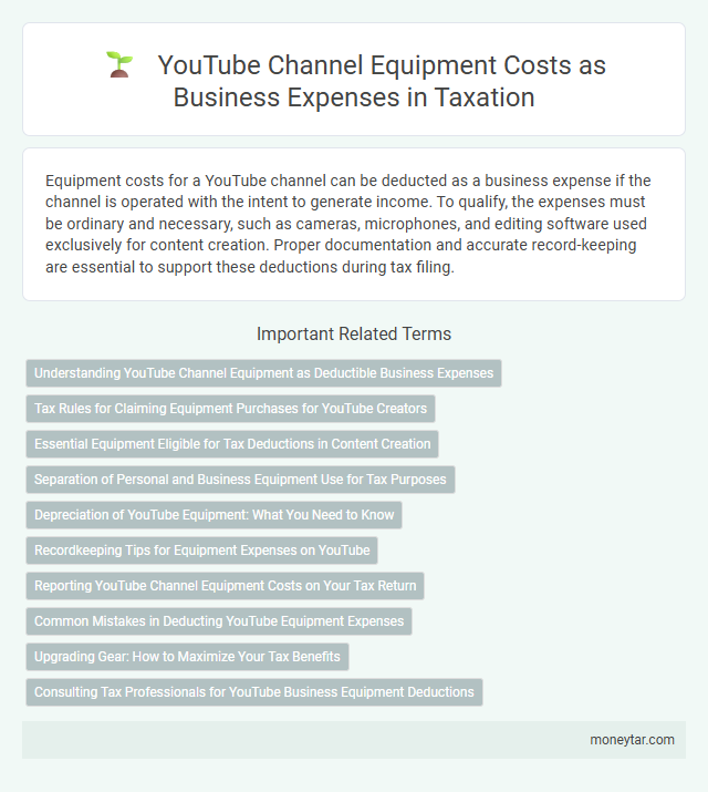 YouTube Channel Equipment Costs as Business Expenses in Taxation