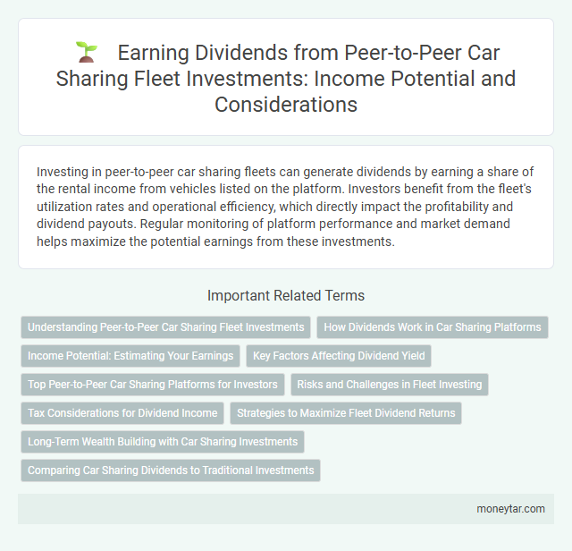 Earning Dividends from Peer-to-Peer Car Sharing Fleet Investments: Income Potential and Considerations
