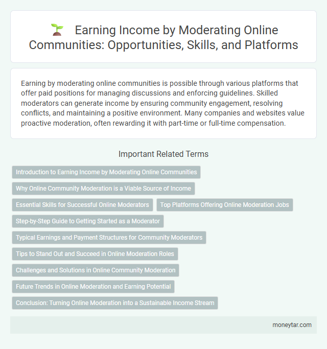 Earning Income by Moderating Online Communities: Opportunities, Skills, and Platforms