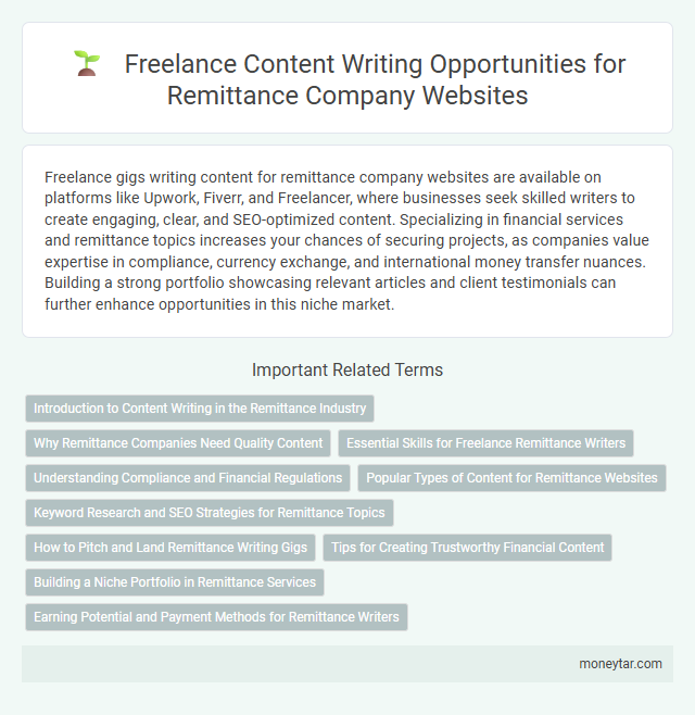 Freelance Content Writing Opportunities for Remittance Company Websites