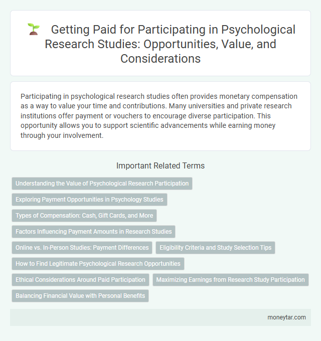 Getting Paid for Participating in Psychological Research Studies: Opportunities, Value, and Considerations