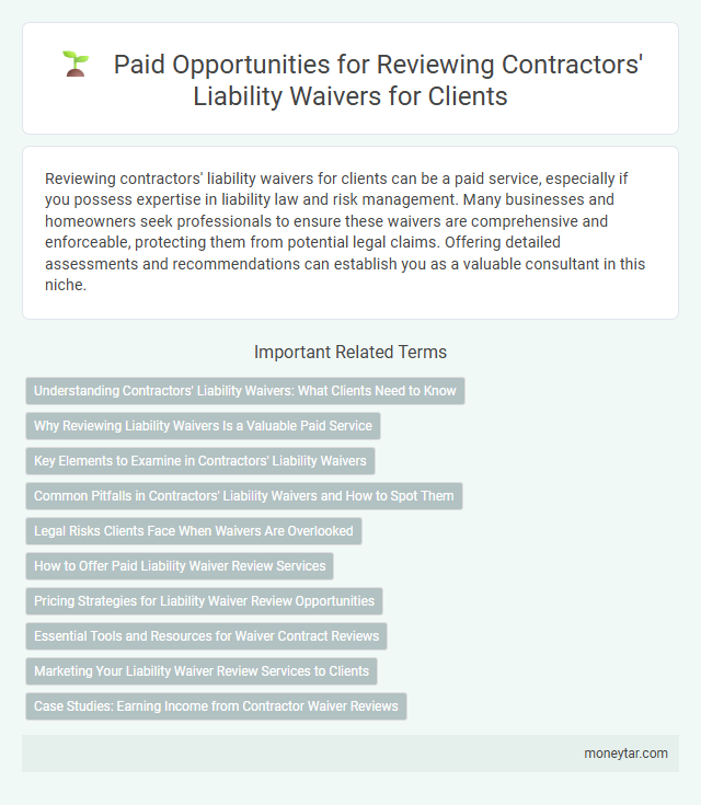 Paid Opportunities for Reviewing Contractors' Liability Waivers for Clients